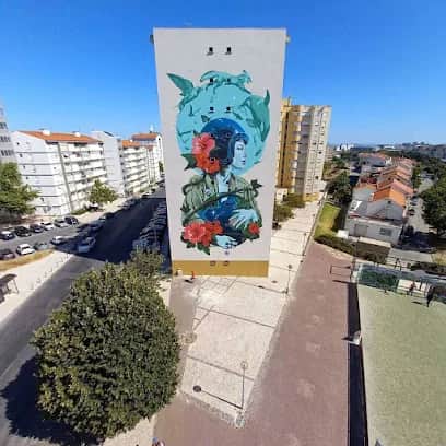 Rocket01 street art mural, Lissabon